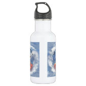 Hij heeft een ruig kruis met wolken. waterfles  (Achterkant)