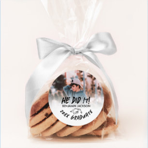 Hij Heeft Het Gedaald Foto Afstuderen Ronde Sticker