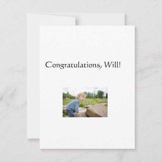 HIJ HEEFT HET GEDAAN. Aankondiging afstuderen met (Achterkant)