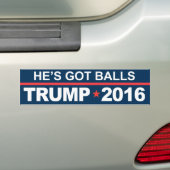 Hij heeft Trump 2016 Bumpersticker (Op auto)
