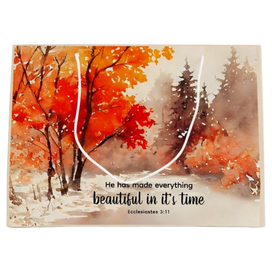 Hij heeft van alles mooie bijbelbomen gemaakt Herf Groot Cadeauzakje (Voorkant)