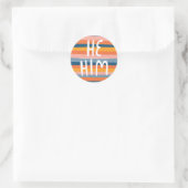 HIJ/HEM Pronouns Stripes Handlettering Sheet of Ronde Sticker (Tas)