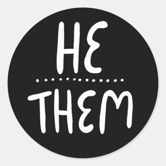 HIJ/HEN ronounge Black Handlettering Set van Ronde Sticker (Voorkant)