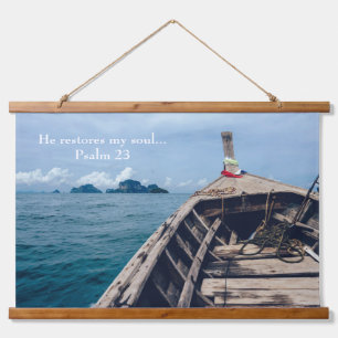 Hij herstelt Mijn bronscriptie Hangend Wandkleed