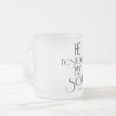 Hij herstelt mijn Soul Bible Verse Matglas Koffiemok (Voorkant links)