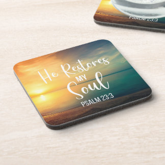 Hij herstelt mijn ziel bier onderzetter