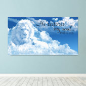 Hij herstelt mijn ziel canvas afdruk (Insitu (Houten vloer))