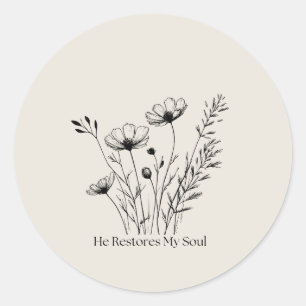 Hij herstelt mijn zielminimalistische ontwerp ronde sticker