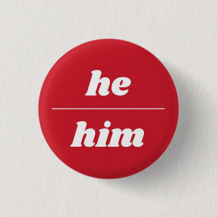 Hij/hij gaf de voorkeur aan Pronoun Pin, 1¼ inch Ronde Button 3,2 Cm