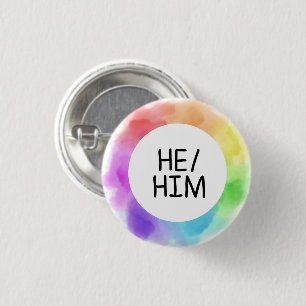hij / hij kont knoopbadge handgeschreven speld ronde button 3,2 cm