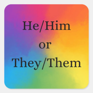 Hij/hij of zij/Them Pronoun sticker