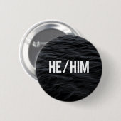 Hij/hij Pronoun Button (Donkere golven) (Voorkant /achterkant)