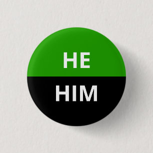 Hij/hij Pronouns Neutrois Badge Ronde Button 3,2 Cm