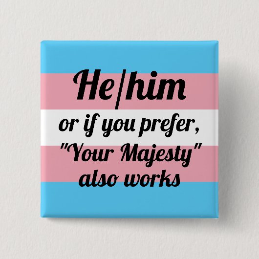 Hij/hij Vierkante Button 5,1 Cm (Voorkant)