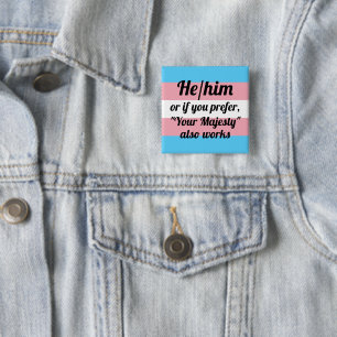 Hij/hij Vierkante Button 5,1 Cm