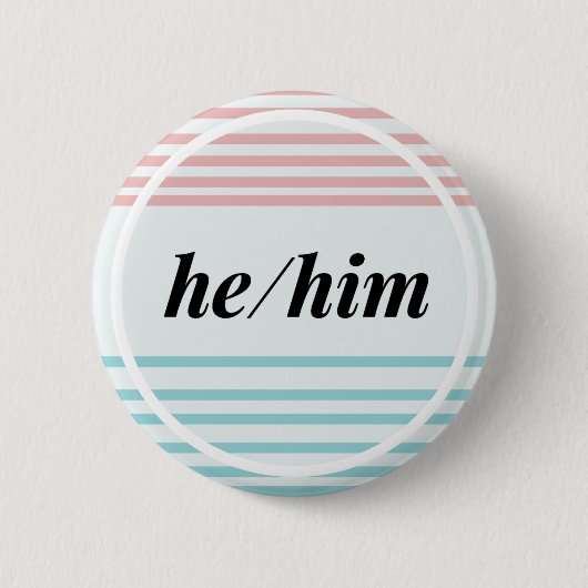 Hij/him Gender Pronoun Button Diversiteit LGBTQ Pr (Voorkant)
