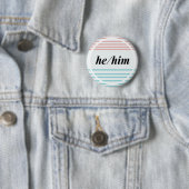 Hij/him Gender Pronoun Button Diversiteit LGBTQ Pr (In situ)