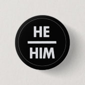 Hij/Him Pronoun Button (Voorkant)