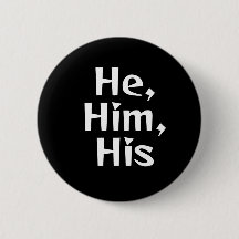 Hij/Him Pronoun Button