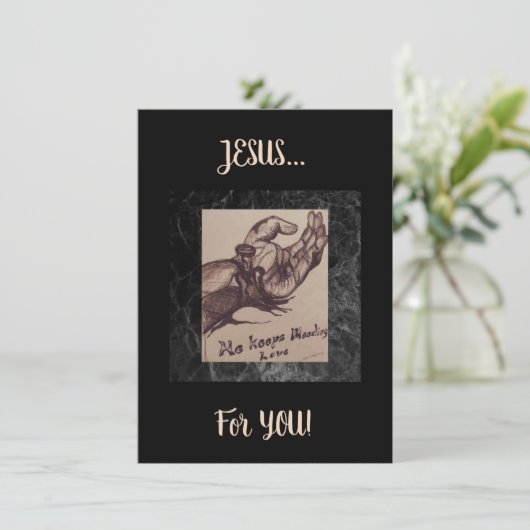 "Hij houdt bloederige liefde" Flat Kaart (Staand voorkant)