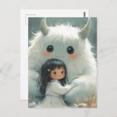 Hij houdt me veilig klein meisje, haar monstervrie briefkaart (Voorkant / Achterkant)