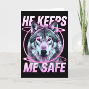 Hij Houdt Me Veilig Wolven Valentijnsdag Voor Lief Kaart