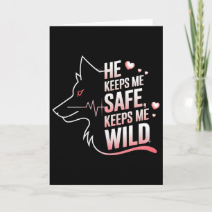 Hij Houdt Me Veilig Zij Houdt Me Wolf Kunst Liefhe Kaart