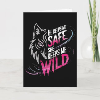 Hij Houdt Me Veilig Zij Houdt Me Wolf Kunst Liefhe Kaart