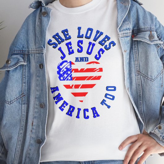 Hij houdt ook van Jezus en Amerika Tri-Blend Shirt