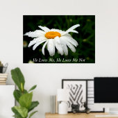 Hij houdt van mij, hij houdt van mij niet poster (Thuiskantoor)