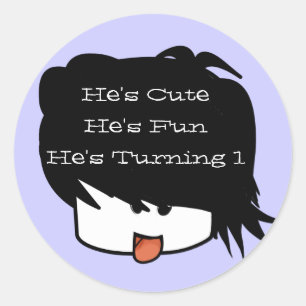 Hij is Cute, hij is degene die er een maakt. Ronde Sticker