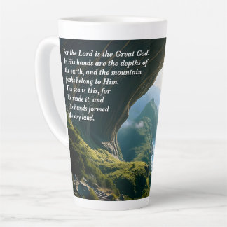 Hij is de Grote God, God en Scheppingsvers Latte Mok