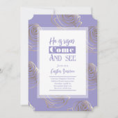 Hij is de Paarse Easter Invitation Kaart (Voorkant)