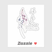 Hij is de Paarse Floral Script Pasen Sticker (Vel)