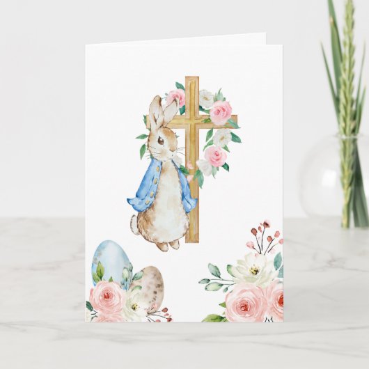 Hij is de Peter Rabbit Cross Feestdagen Kaart (Voorkant)