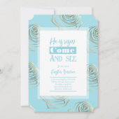 Hij is de Robin Egg Blue Easter Invitation Kaart (Voorkant)
