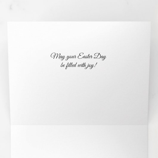 Hij is echt blij met White Lilies. Drieluik Wenskaart (Binnenzijde eerst)