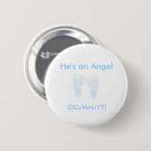 Hij is een Angel-knop. Ronde Button 5,7 Cm (Voorkant /achterkant)