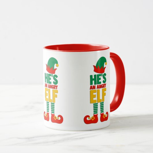 hij is een angry Elf Mok (Voorkant rechts)