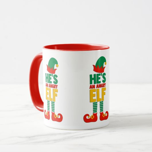 hij is een angry Elf Mok (Voorkant links)