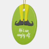 Hij is een boze elf. keramisch ornament (Links)