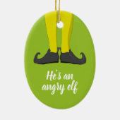 Hij is een boze elf. keramisch ornament (Achterkant)