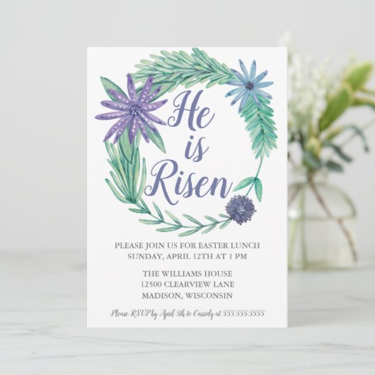 Hij is een Elegant Religieuze Paasfeest Kaart (Staand voorkant)