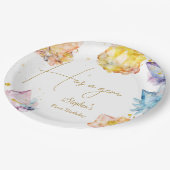 Hij is een Gem Verjaardagskristallen Jongens water Papieren Bordje (Gekanteld)