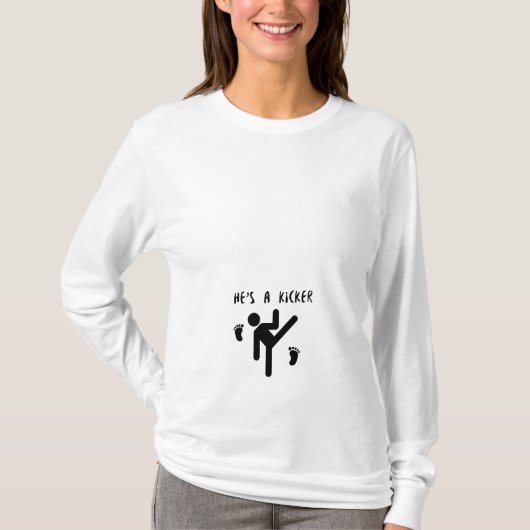 Hij is een kicker - Verwacht dat moeder moeder moe T-shirt (Voorkant)