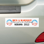 Hij is een MARXIST!!! Bumpersticker (Op auto)