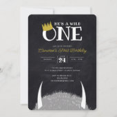 Hij is een Wild One - 1e verjaardag kroonbord Kaart (Voorkant)