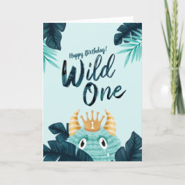 Hij is een Wild One Blue Monster & Tropisch Oerwou Kaart