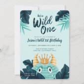 Hij is een Wild One Blue Monster & Tropisch Oerwou Kaart (Voorkant)