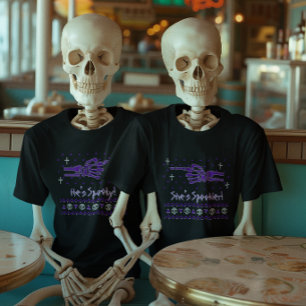 "Hij is eng!" T-shirt voor koppels met Halloween-m